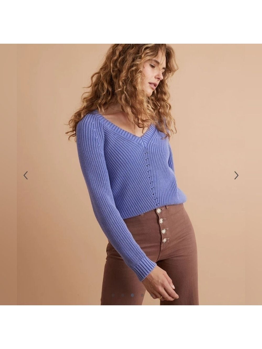 Marine Layer Ezra V Neck Sweater Marlin - Picture 4 of 8